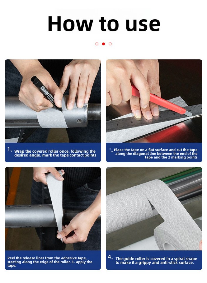 Anti‑slip anti‑wrinkle roller wrapping tape