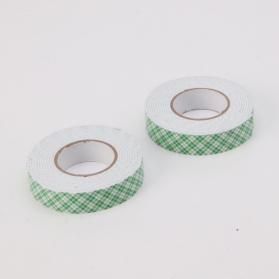 Double Side Foam White PE Foam Tape With Green Plaid Release Paper